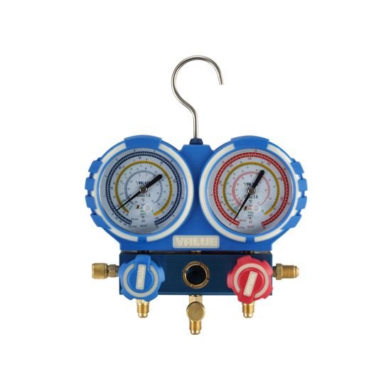 Манометрический коллектор VALUE; VMG-2-R22-B (R404/407C/134A/R22;ø68мм;шланги 120см: 1/4"-1/4";кейс)